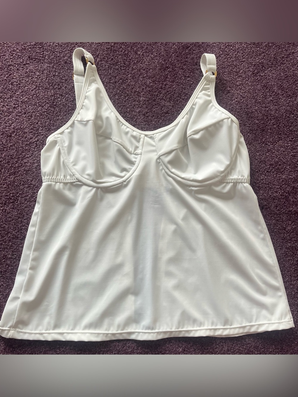 White underwire swim tankini top size XL NWOT